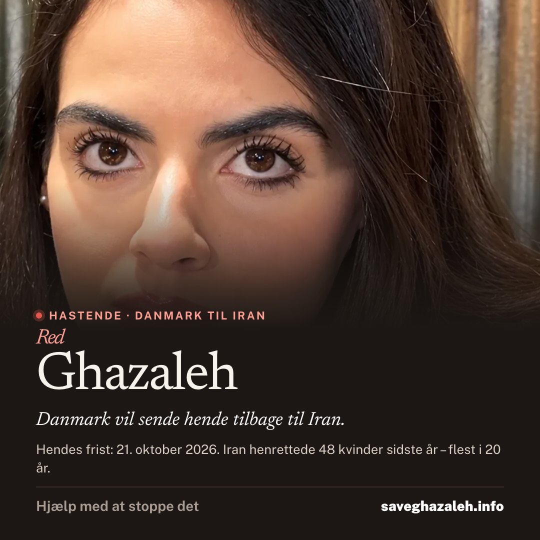 Delebillede på dansk med Ghazalehs portræt.